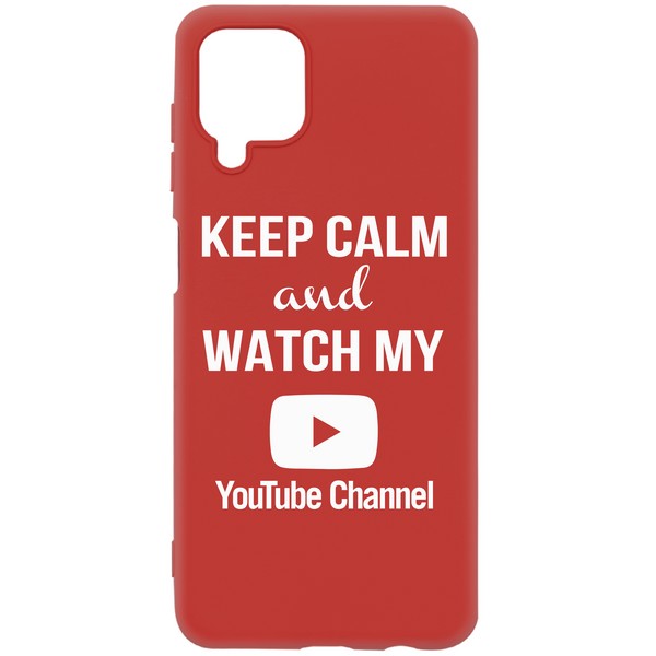 фото Чехол-накладка krutoff silicone case youtube для samsung galaxy a12 (a125) красный