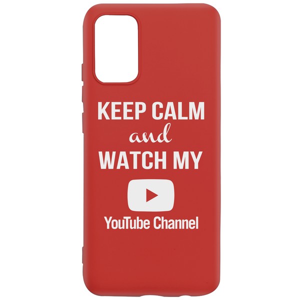 фото Чехол-накладка krutoff silicone case youtube для samsung galaxy a02s (a025) красный