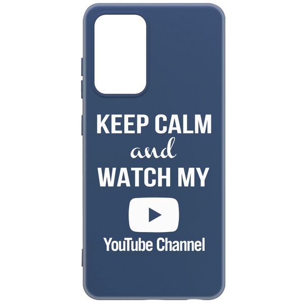 фото Чехол-накладка krutoff silicone case youtube для samsung galaxy a72 (a725) синий