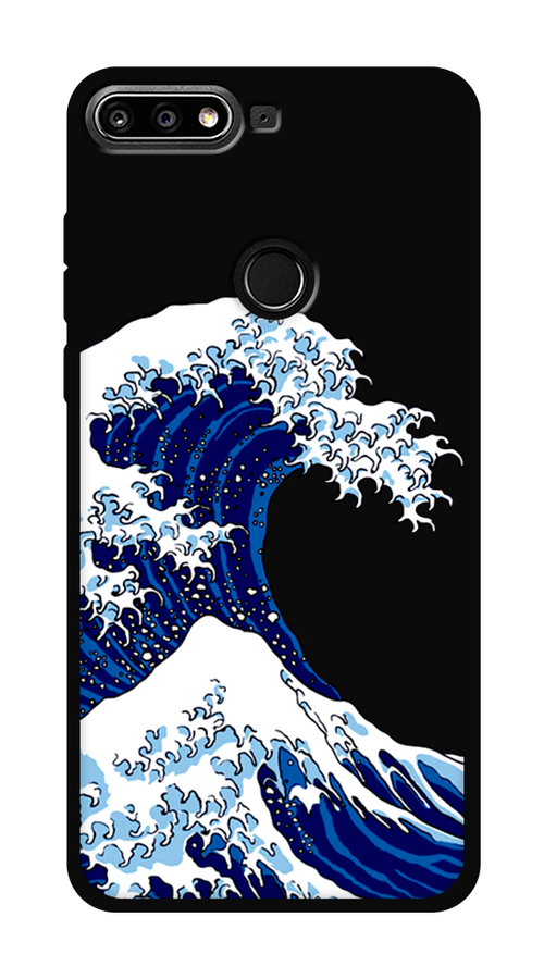 

Чехол Awog на Honor 7C Pro "Волна в Канагаве", Синий;белый, 65552-1