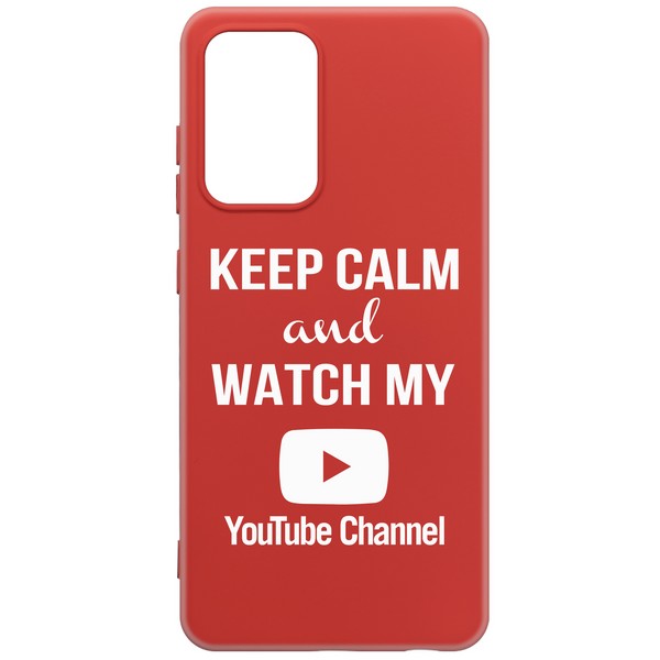 фото Чехол-накладка krutoff silicone case youtube для samsung galaxy a72 (a725) красный