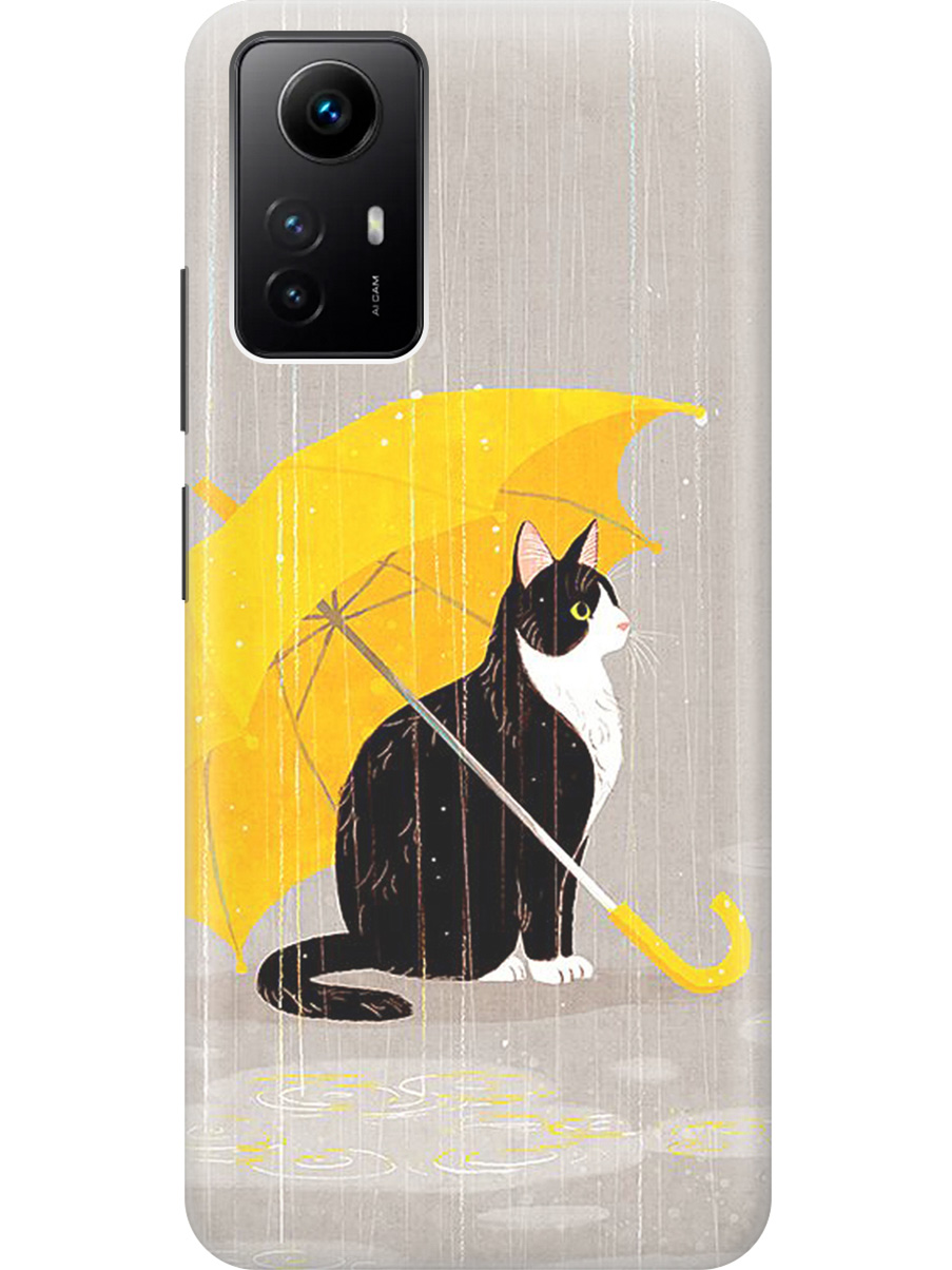 

Силиконовый чехол на Xiaomi Redmi Note 12s "Кот с желтым зонтом", Желтый;серый;черный, 20001468