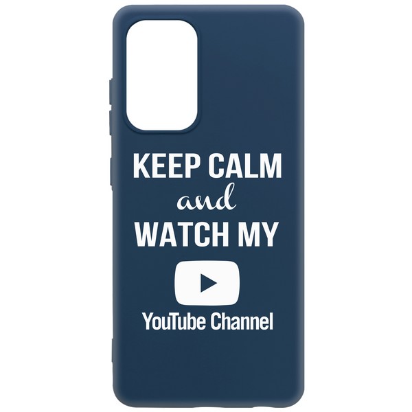 фото Чехол-накладка krutoff silicone case youtube для samsung galaxy a52 (a525) синий