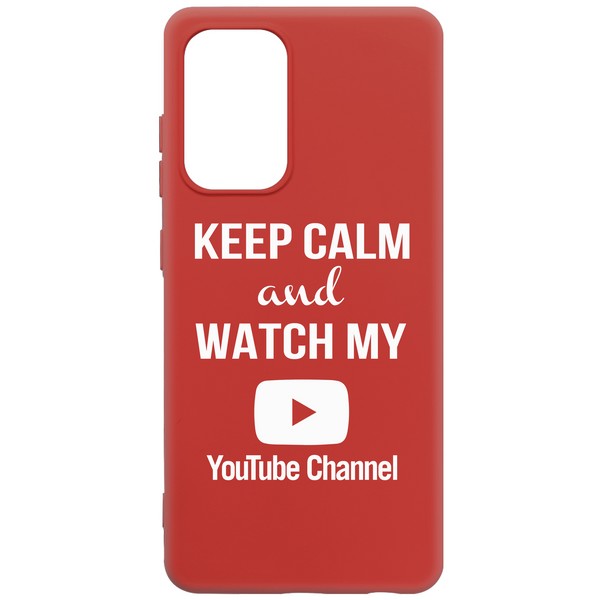 фото Чехол-накладка krutoff silicone case youtube для samsung galaxy a52 (a525) красный