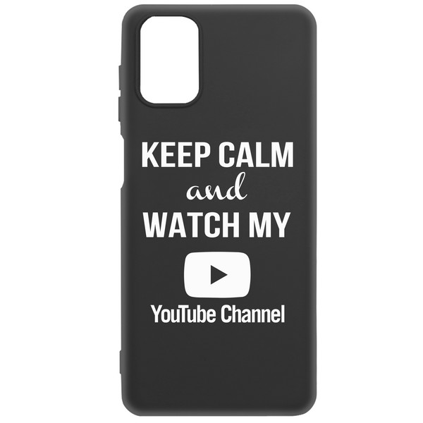 фото Чехол-накладка krutoff silicone case youtube для samsung galaxy m51 (m515) черный