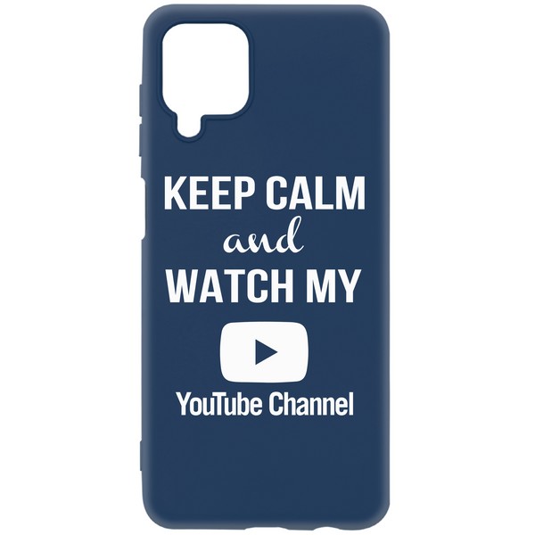 фото Чехол-накладка krutoff silicone case youtube для samsung galaxy a12 (a125) синий