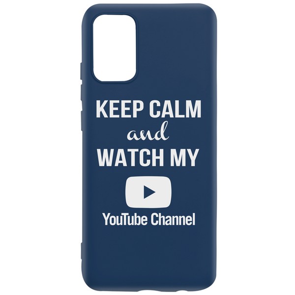 фото Чехол-накладка krutoff silicone case youtube для samsung galaxy a02s (a025) синий