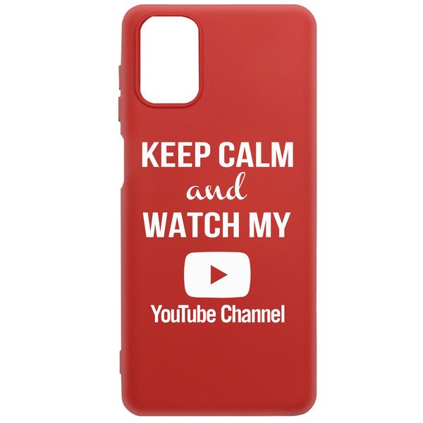 фото Чехол-накладка krutoff silicone case youtube для samsung galaxy m51 (m515) красный