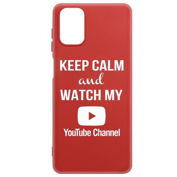 фото Чехол-накладка krutoff silicone case youtube для samsung galaxy m31s (m317) красный