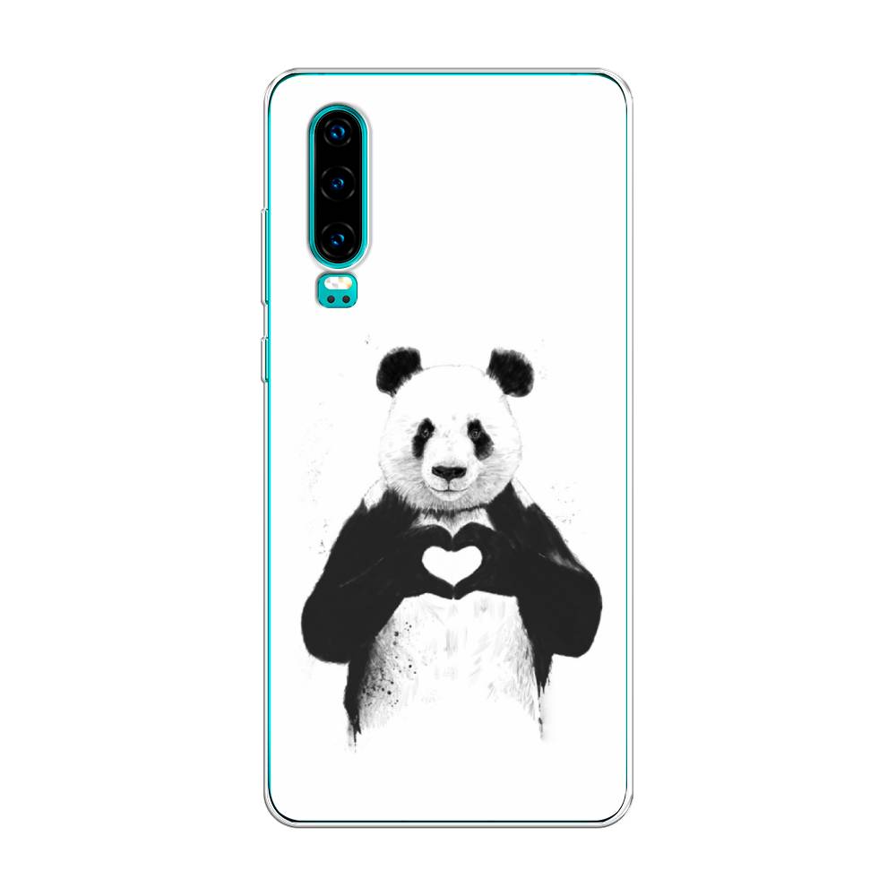 

Чехол Awog на Huawei P30 "Панда love", Серебристый, 68550-10