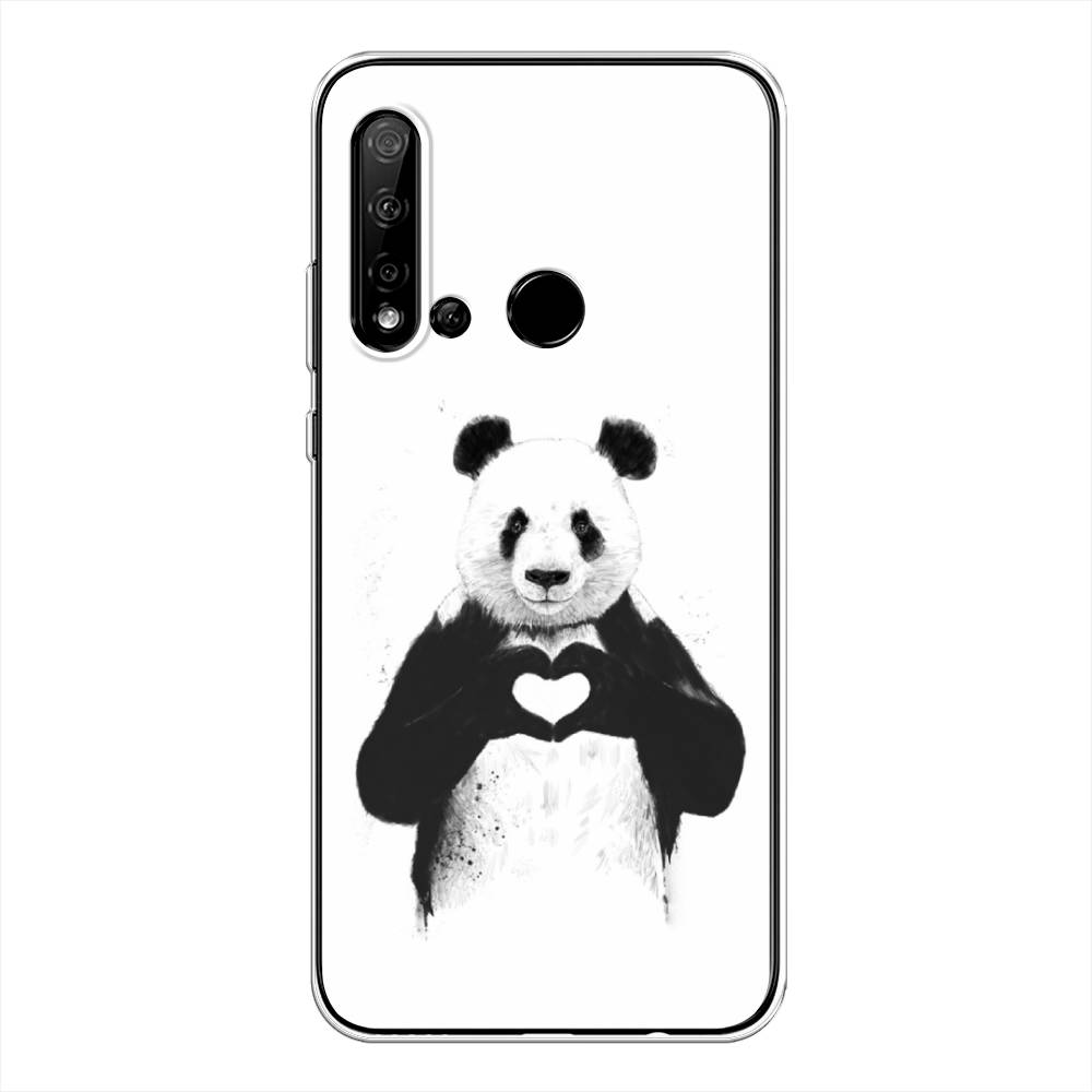

Чехол Awog на Huawei P20 lite 2019 "Панда love", Серебристый, 69750-10