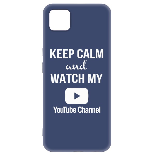 фото Чехол-накладка krutoff silicone case youtube для realme c11 синий