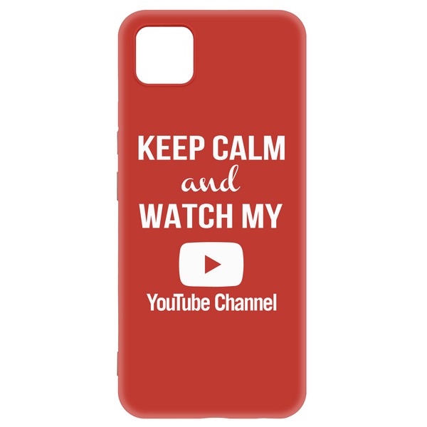 фото Чехол-накладка krutoff silicone case youtube для realme c11 красный