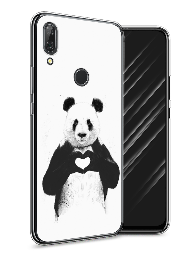 

Чехол Awog на Huawei P Smart Z "Панда love", Серебристый, 69450-10
