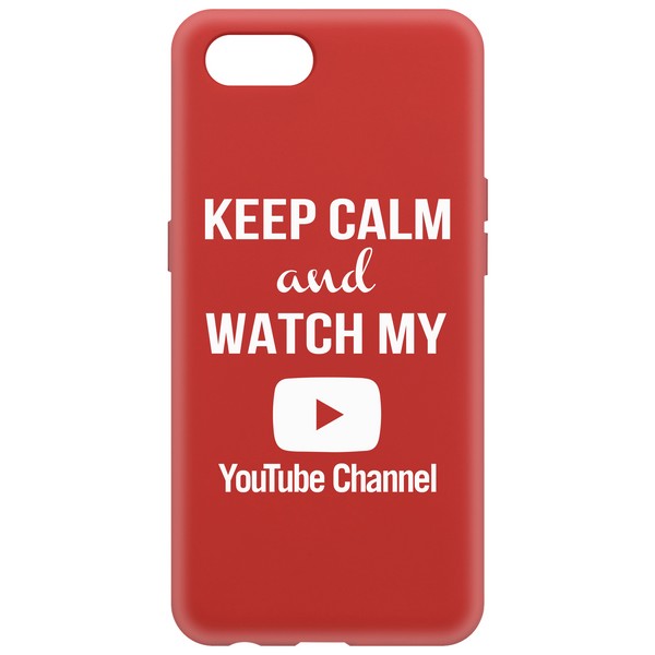 фото Чехол-накладка krutoff silicone case youtube для realme c2 красный