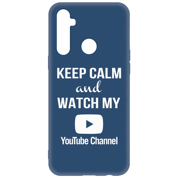 фото Чехол-накладка krutoff silicone case youtube для realme 6i синий