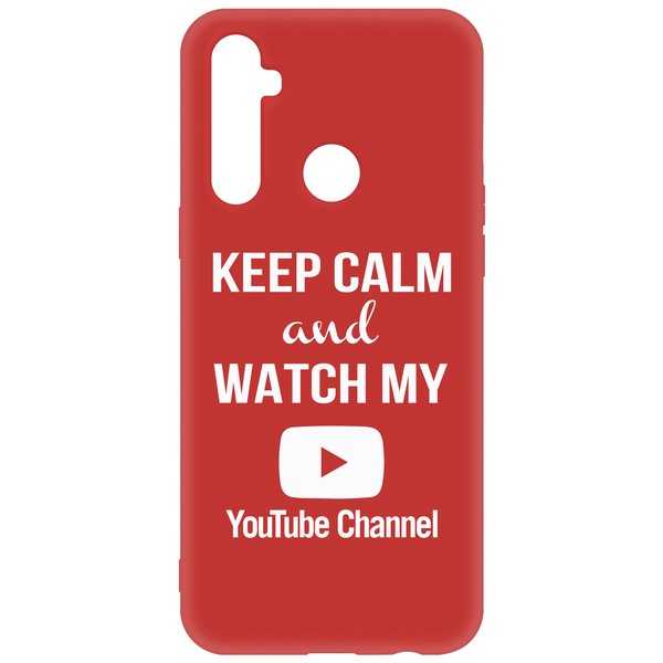 фото Чехол-накладка krutoff silicone case youtube для realme 6i красный