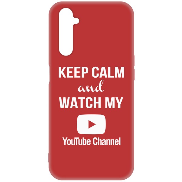 фото Чехол-накладка krutoff silicone case youtube для realme 6 / 6s красный