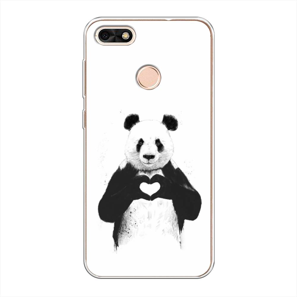 

Чехол Awog на Huawei Nova Lite (2017) "Панда love", Серебристый, 64750-10