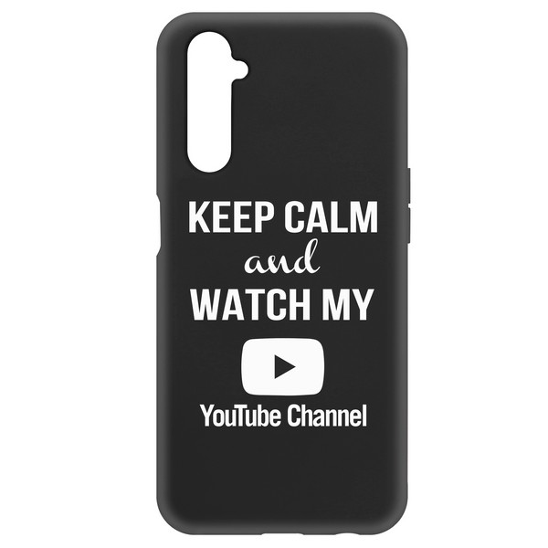 фото Чехол-накладка krutoff silicone case youtube для realme 6 pro черный