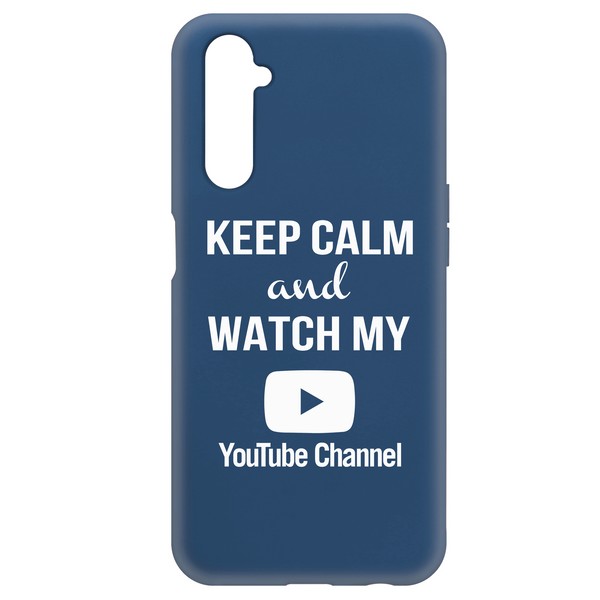 фото Чехол-накладка krutoff silicone case youtube для realme 6 pro синий