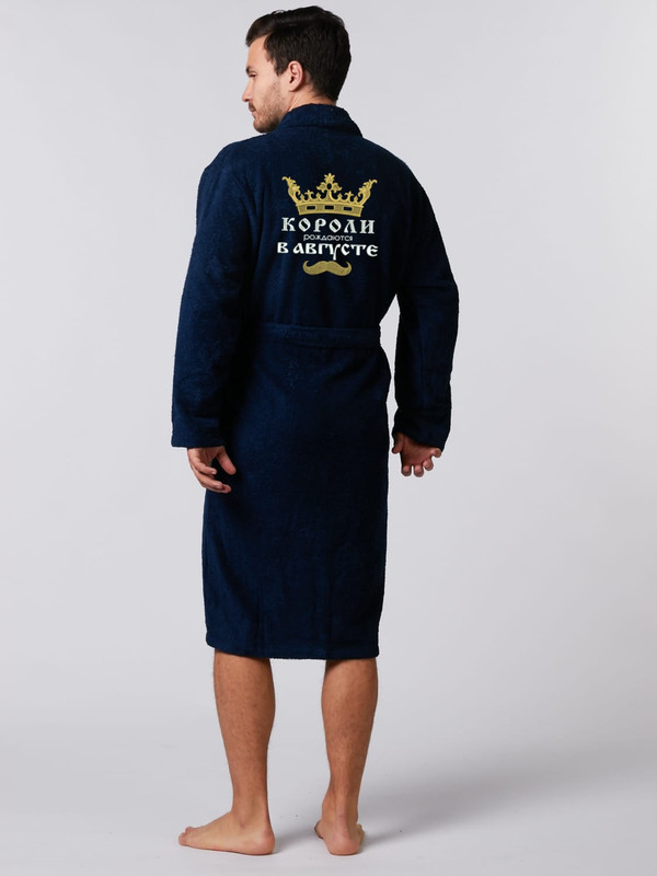 фото Халат мужской халат с вышивкой lux королиавгуста синий 50-52 ru