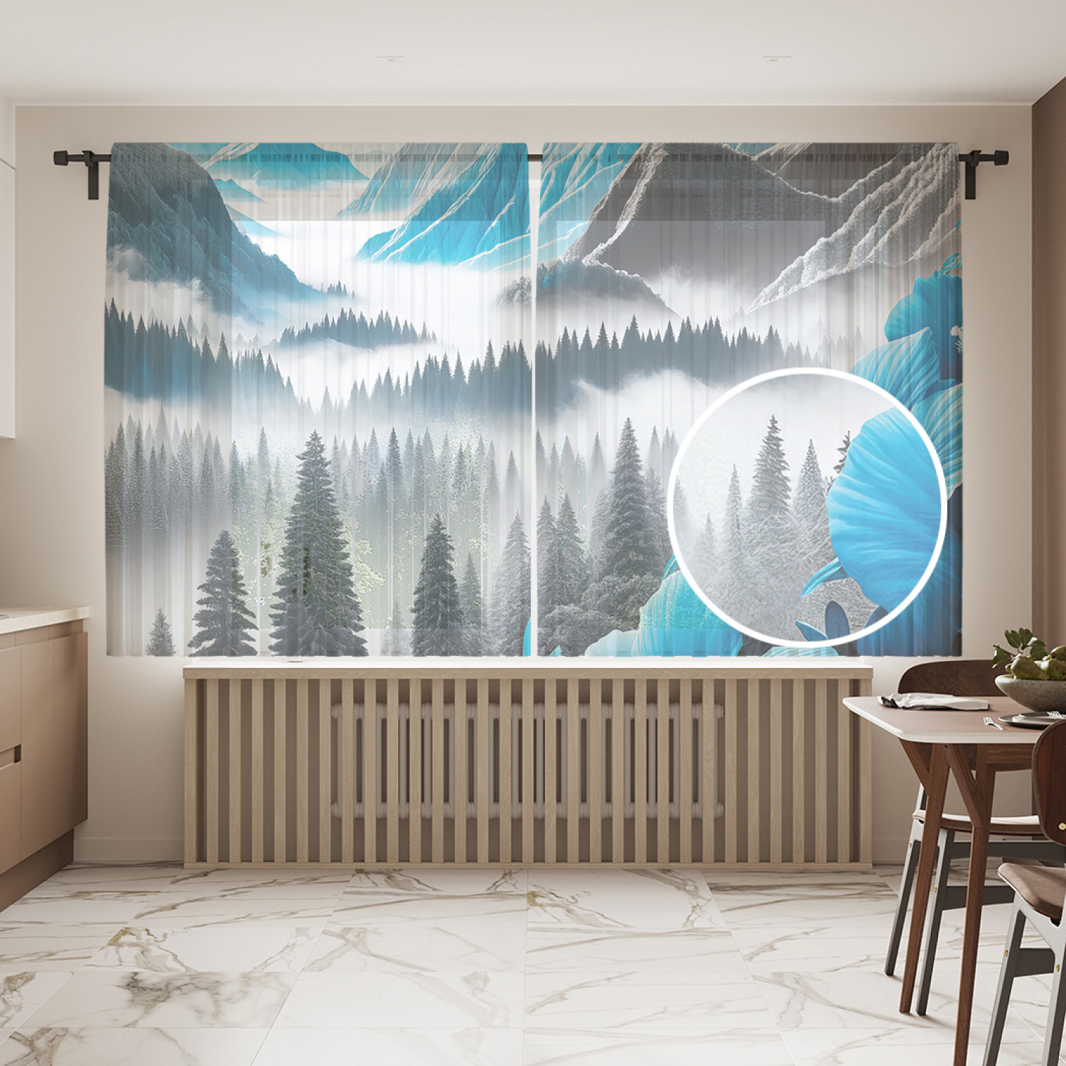 

Тюль JoyArty Горные цветы 145х180, tul_sd1010_145x180