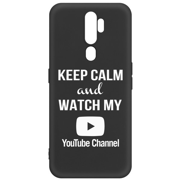 фото Чехол-накладка krutoff silicone case youtube для oppo a5 2020/ a9 2020 черный