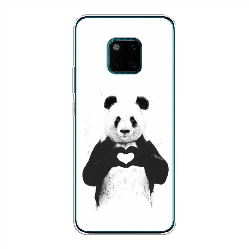 

Чехол Awog на Huawei Mate 20 Pro "Панда love", Серебристый, 67050-10