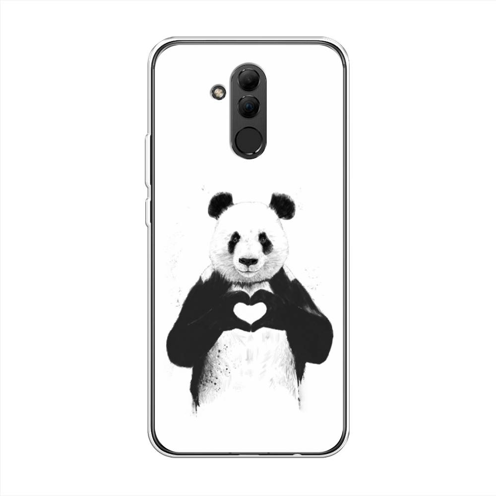 

Чехол Awog на Huawei Mate 20 Lite "Панда love", Серебристый, 66650-10