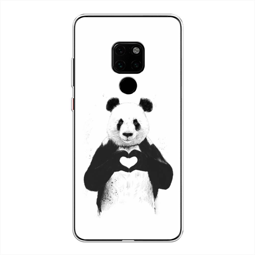 

Чехол Awog на Huawei Mate 20 "Панда love", Серебристый, 66850-10