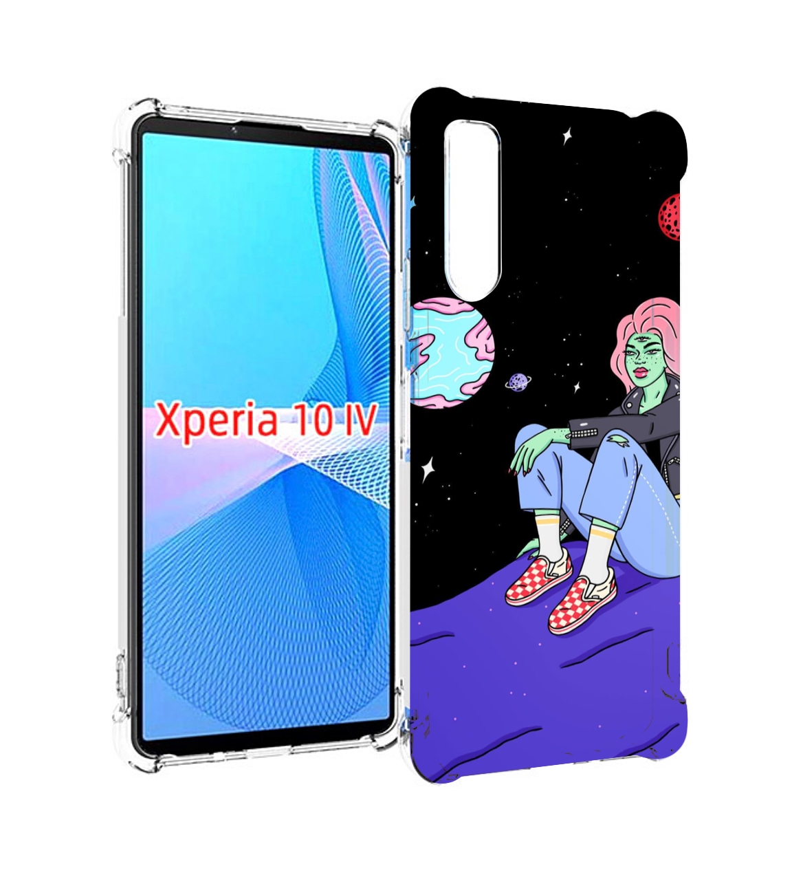 

Чехол MyPads девушка-на-луне-мультик для Sony Xperia 10 IV (10-4), Прозрачный, Tocco