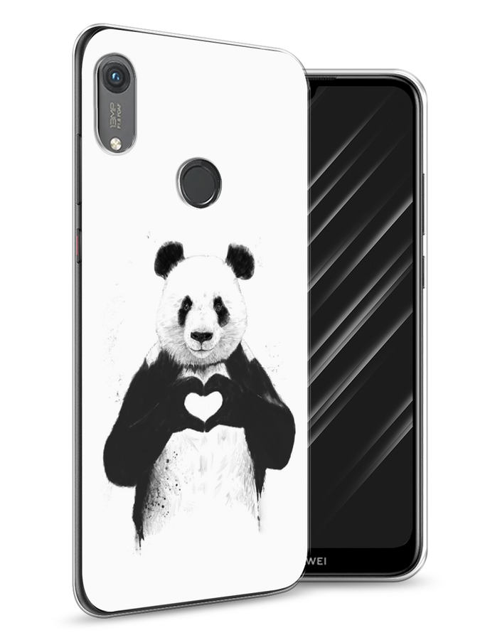 

Чехол Awog на Honor 8A (8A Pro/Prime) "Панда love", Серебристый, 68750-10