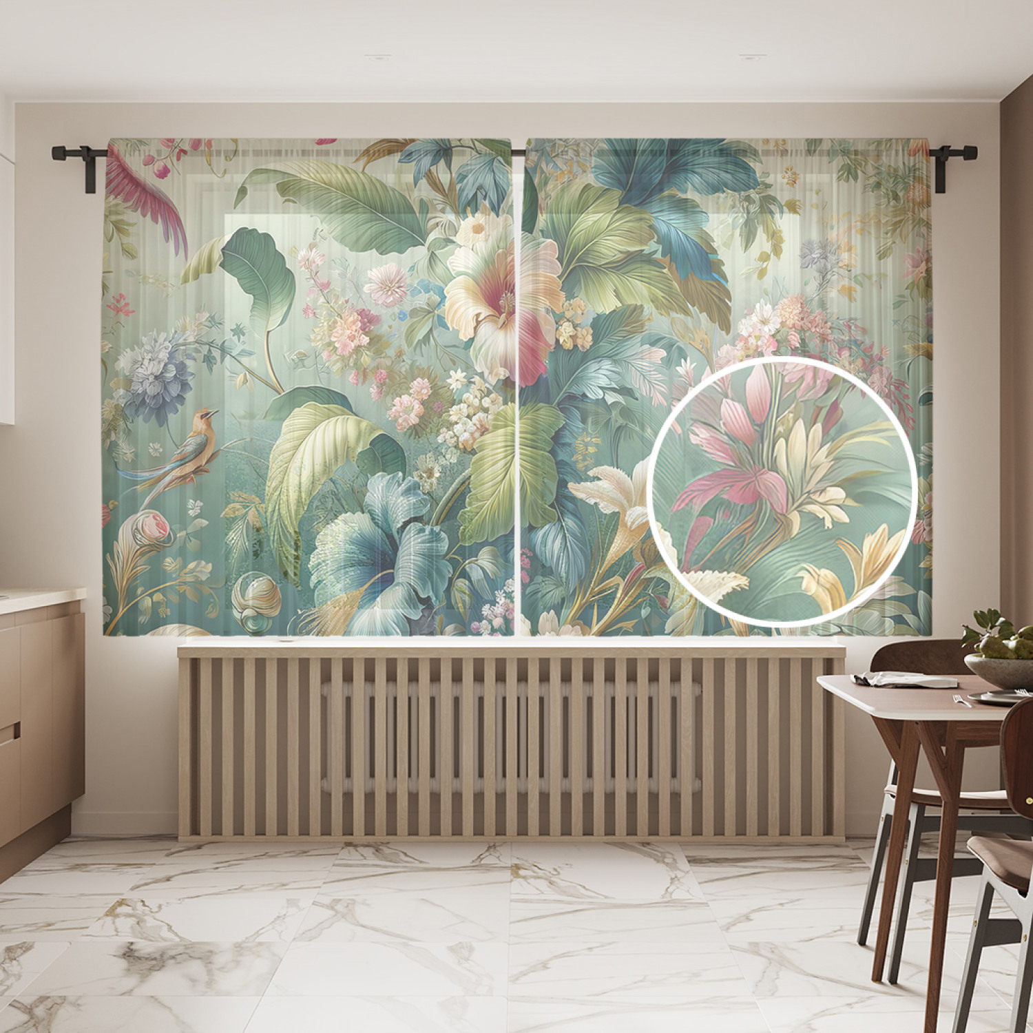 

Тюль JoyArty Перья и цветы 145х180, tul_430000_145x180