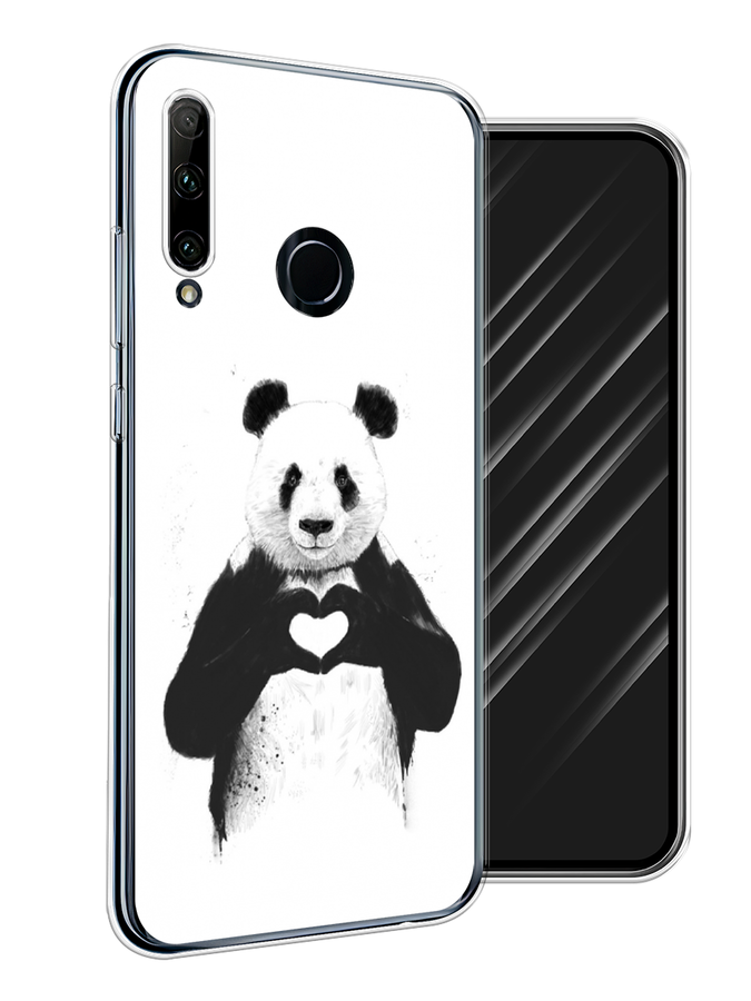 

Чехол Awog на Honor 20 Lite 2019 "Панда love", Серебристый, 68950-10