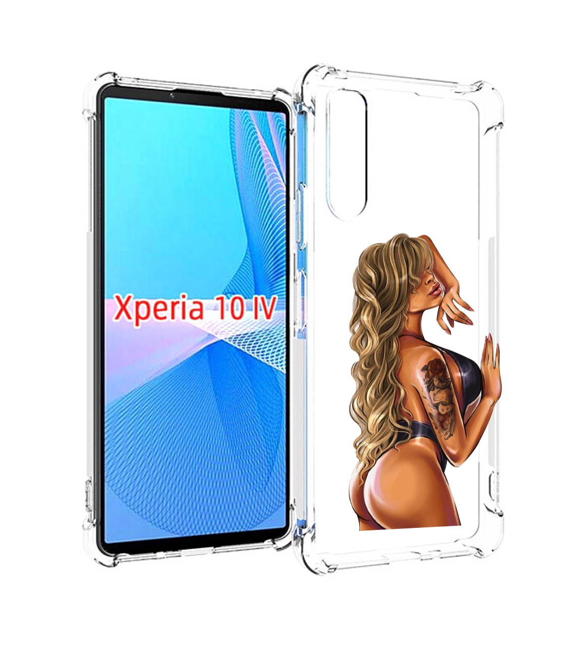 Чехол MyPads девушка-в-черном-кожаном-купальнике женский для Sony Xperia 10 IV (10-4)