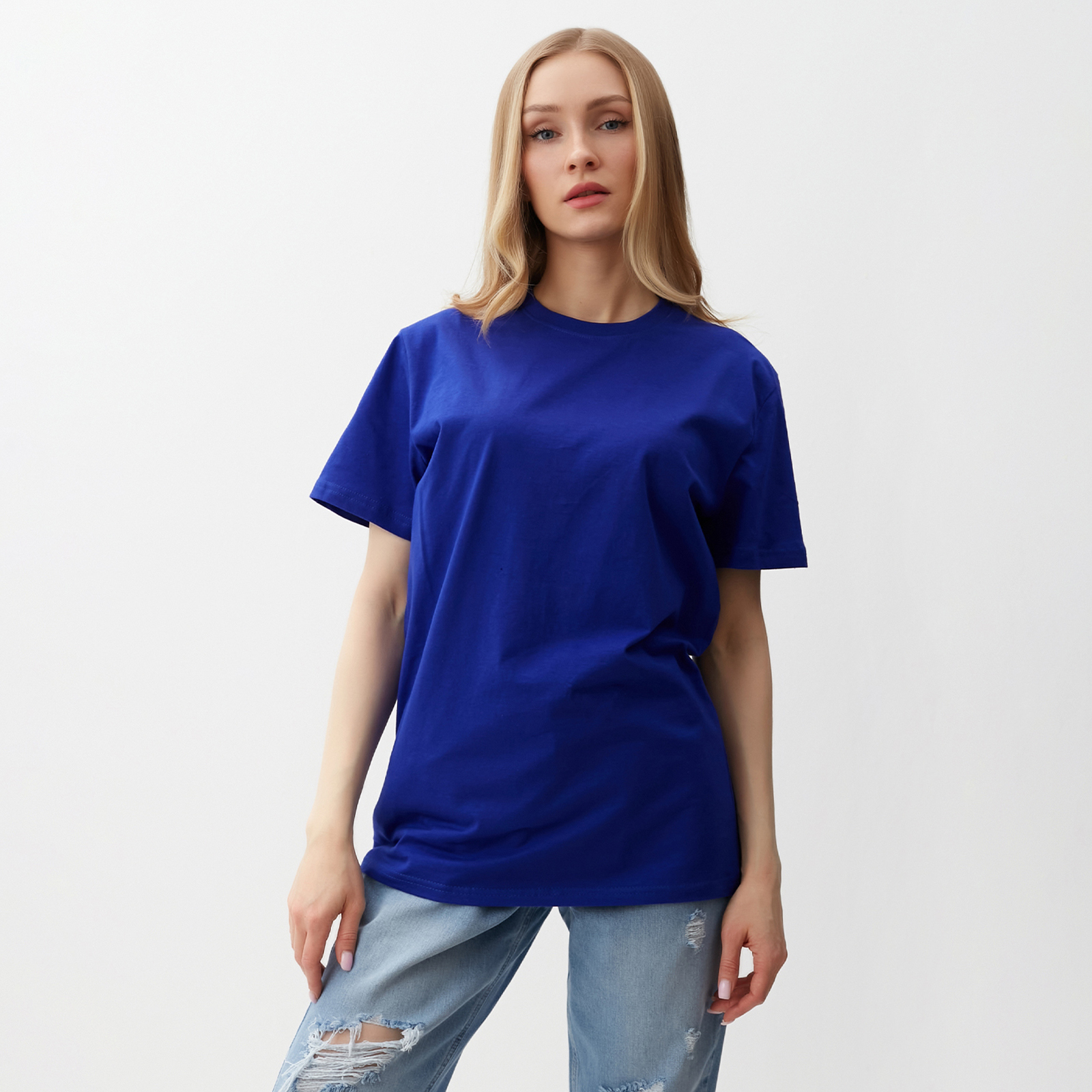 

Футболка женская NoBrand ATA collection синяя 48 RU, Синий, ATA collection