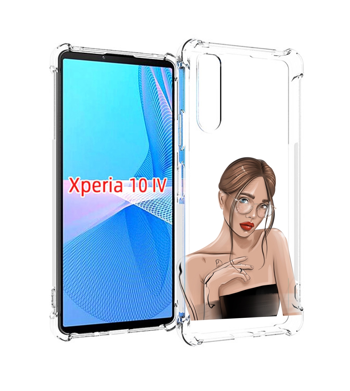 

Чехол MyPads девушка-в-очках-с-красивыми-глазами женский для Sony Xperia 10 IV (10-4), Прозрачный, Tocco