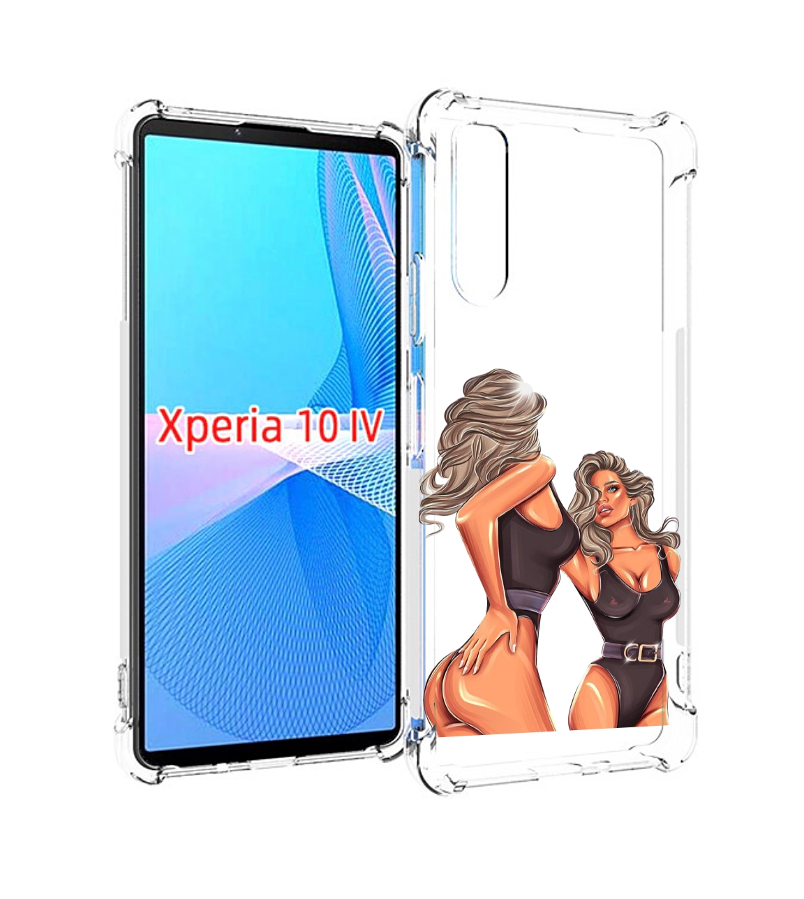 Чехол MyPads девушка-в-купальнике-черном женский для Sony Xperia 10 IV (10-4)