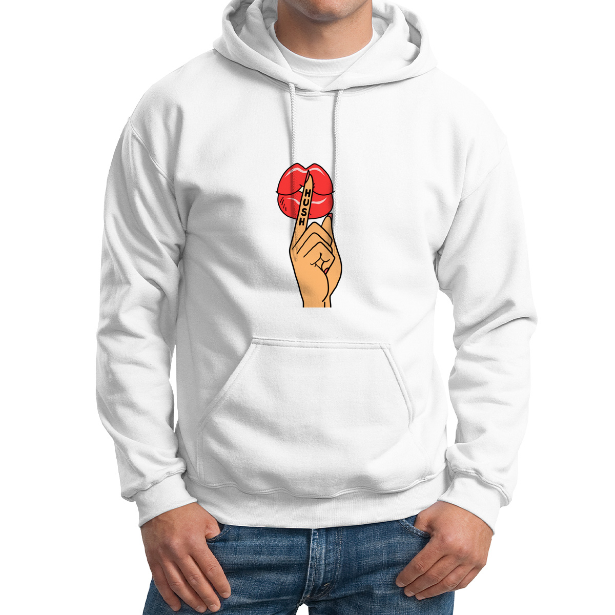 

Худи унисекс CoolPodarok Илюстрация. Губы hush белое 46 RU, M0501650