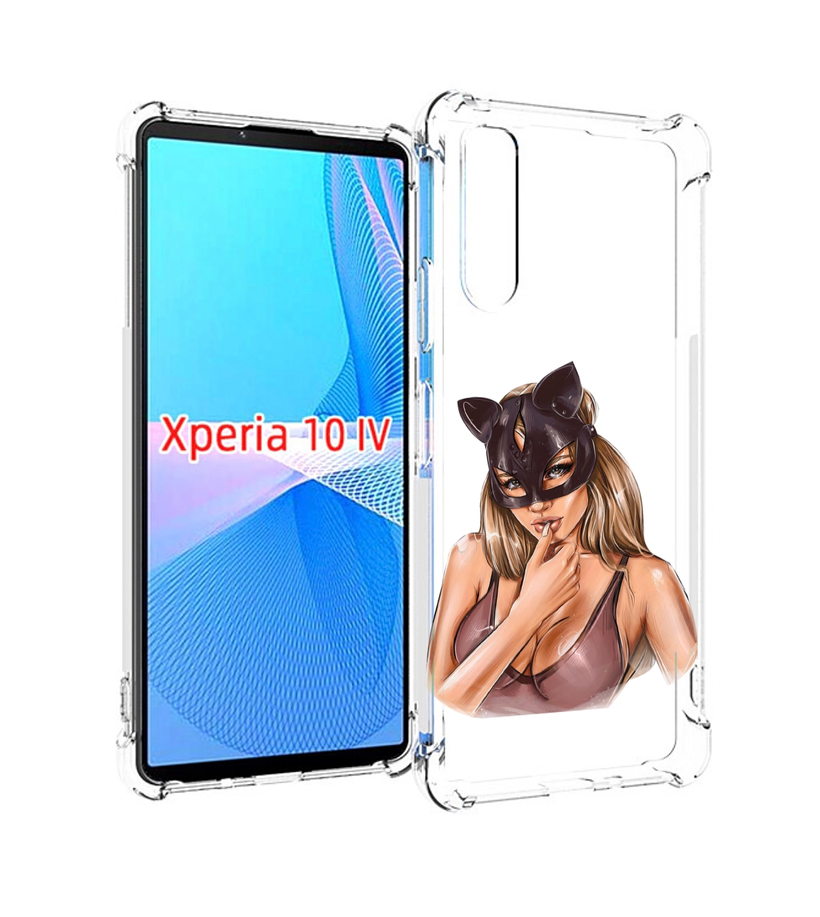 Чехол MyPads девушка-в-купальнике-с-маской-кошки женский для Sony Xperia 10 IV (10-4)