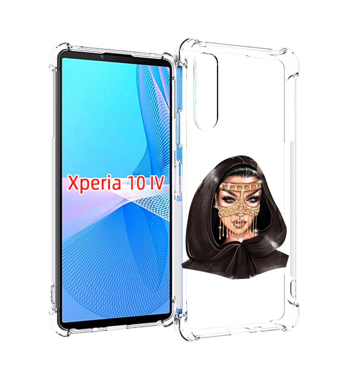 Чехол MyPads девушка-в-золотой-маске для Sony Xperia 10 IV (10-4) Tocco