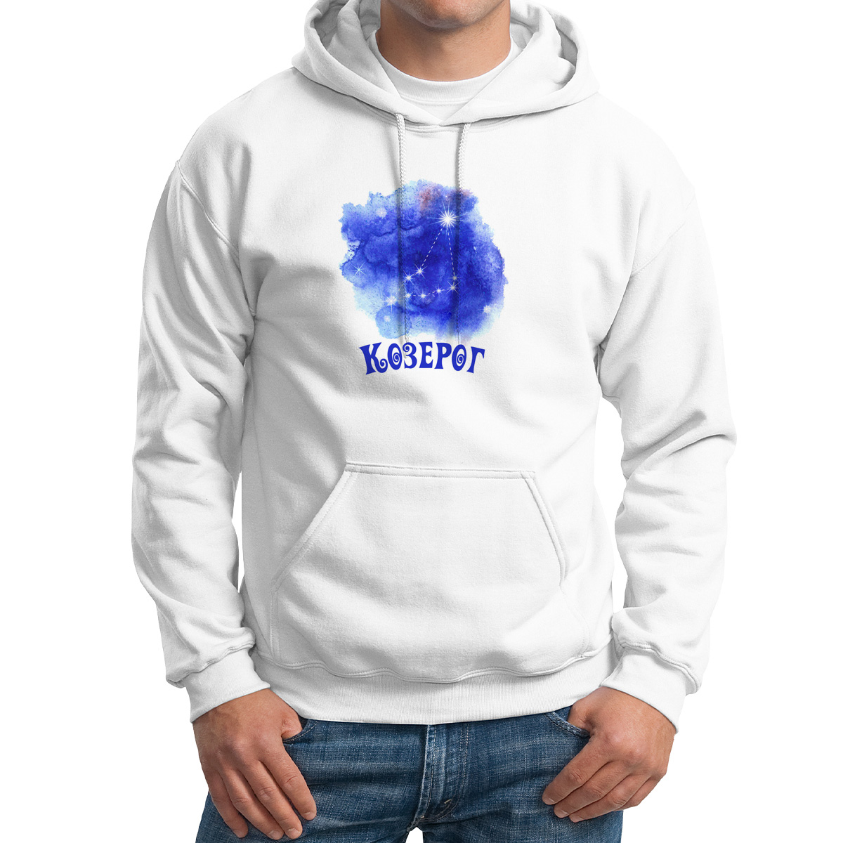 

Худи унисекс CoolPodarok Знаки зодиака.Козерог белое 46 RU, Белый, M0501637