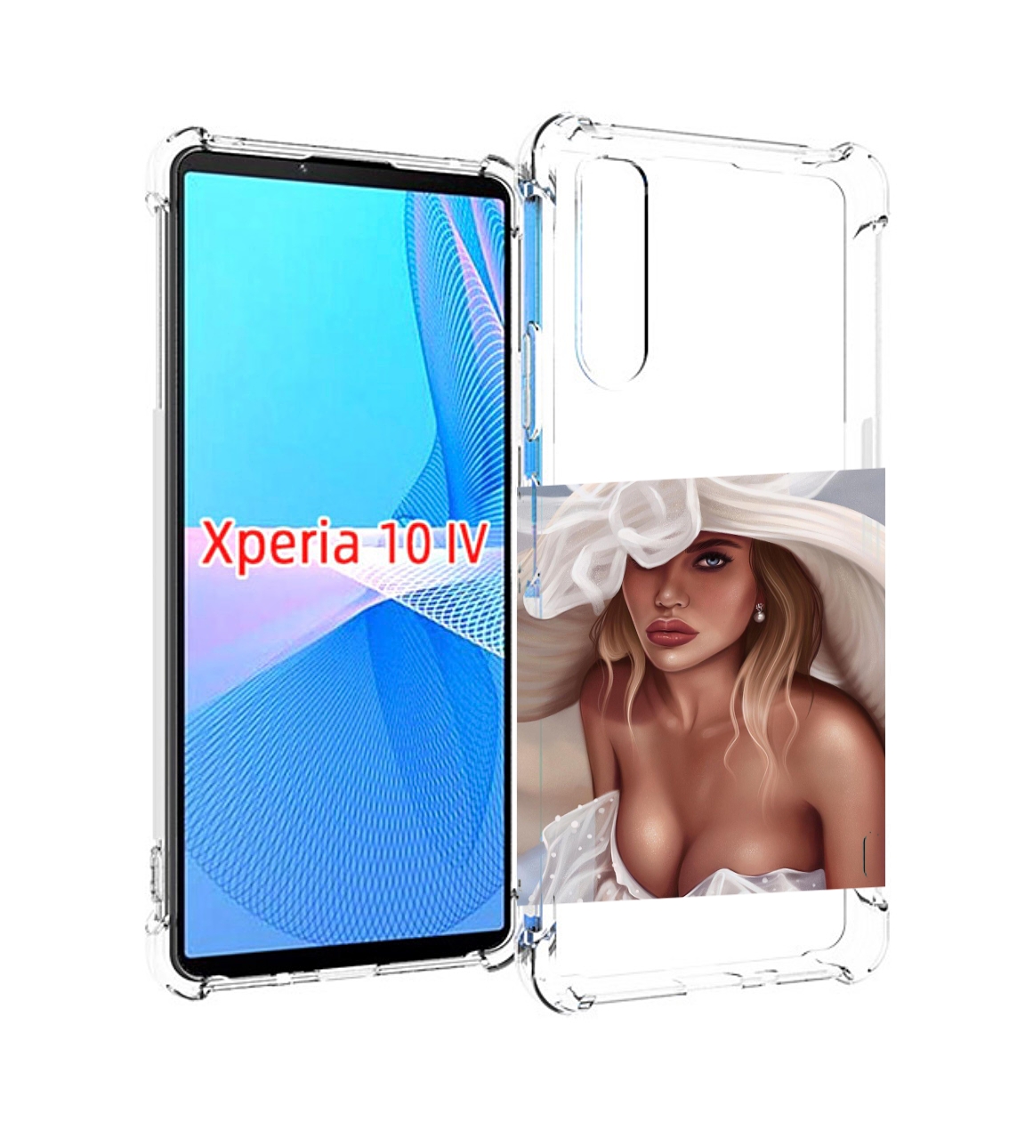 Чехол MyPads девушка-в-белой-шляпе женский для Sony Xperia 10 IV (10-4)