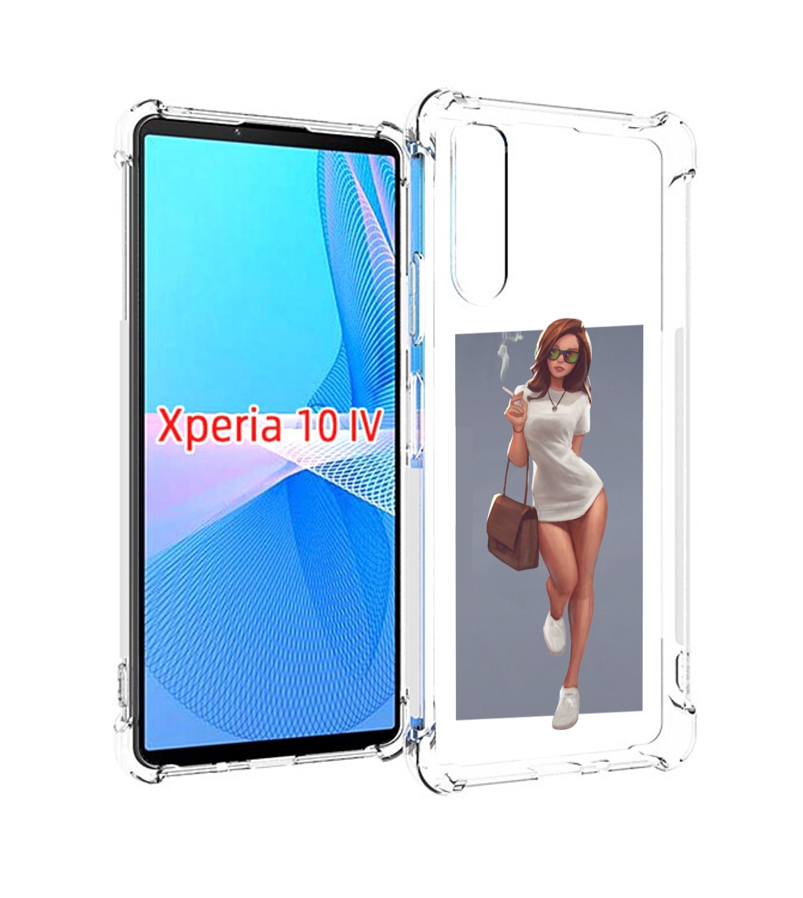 Чехол MyPads девушка-в-белой-футболке женский для Sony Xperia 10 IV (10-4)