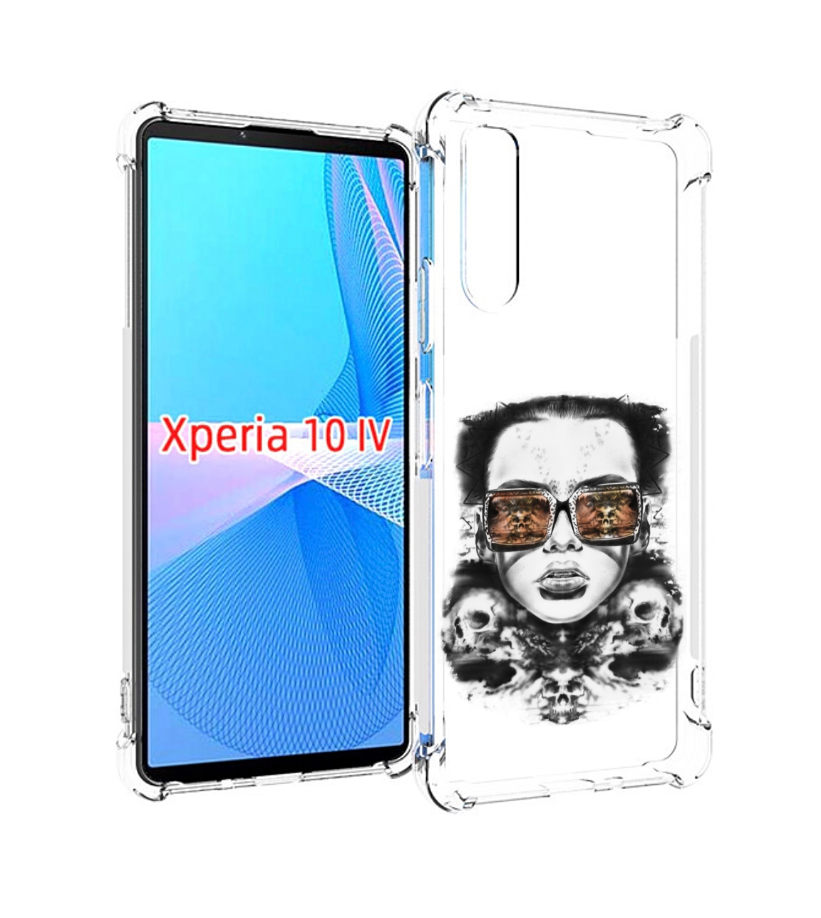 Чехол MyPads девушка с черепами в очках женский для Sony Xperia 10 IV (10-4)