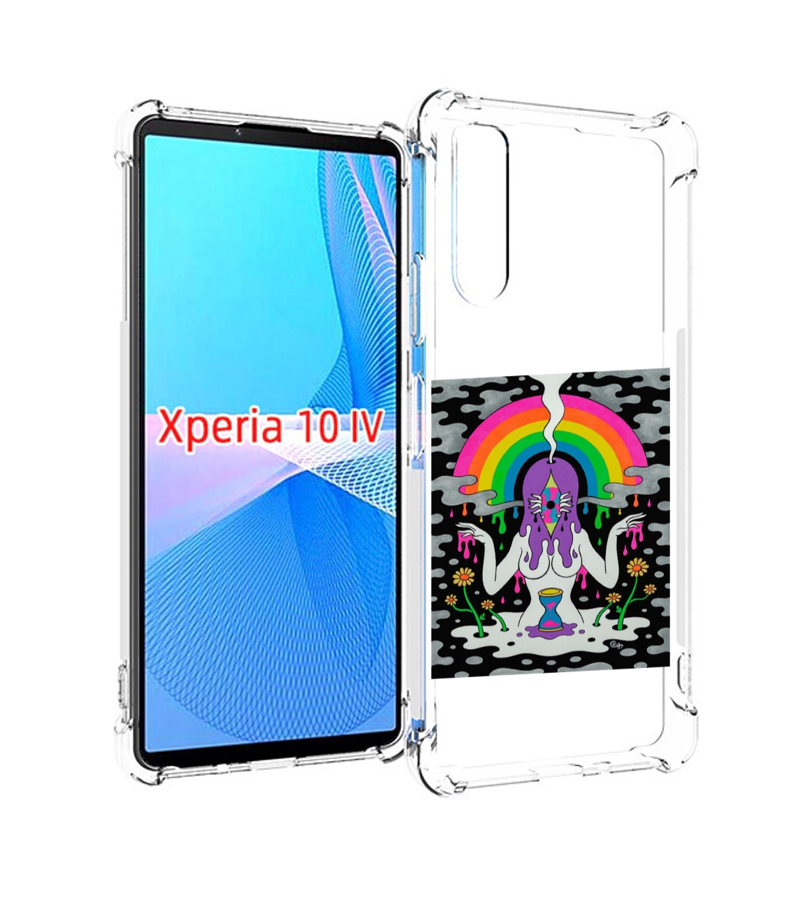 

Чехол MyPads девушка с радугой абстракция женский для Sony Xperia 10 IV (10-4), Прозрачный, Tocco