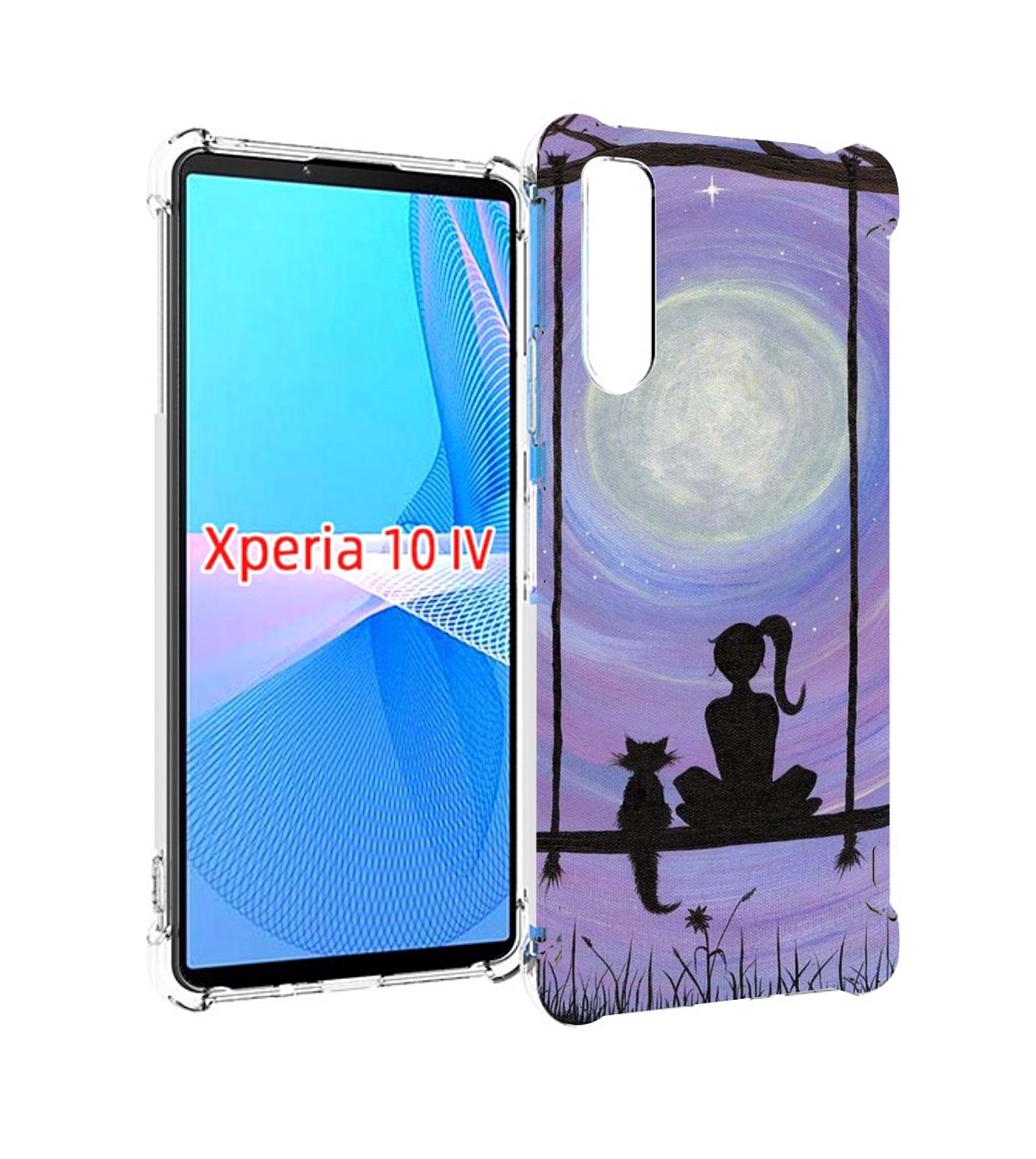 

Чехол MyPads девушка с котом на качеле женский для Sony Xperia 10 IV (10-4), Прозрачный, Tocco