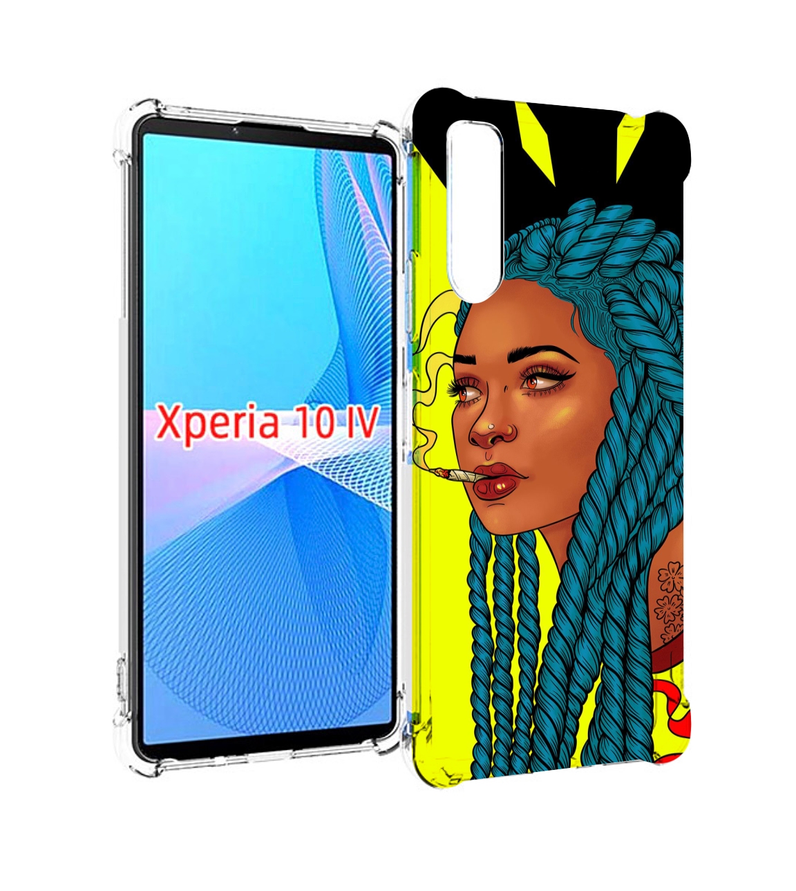 

Чехол MyPads девушка с запутанными волосами синий женский для Sony Xperia 10 IV (10-4), Прозрачный, Tocco