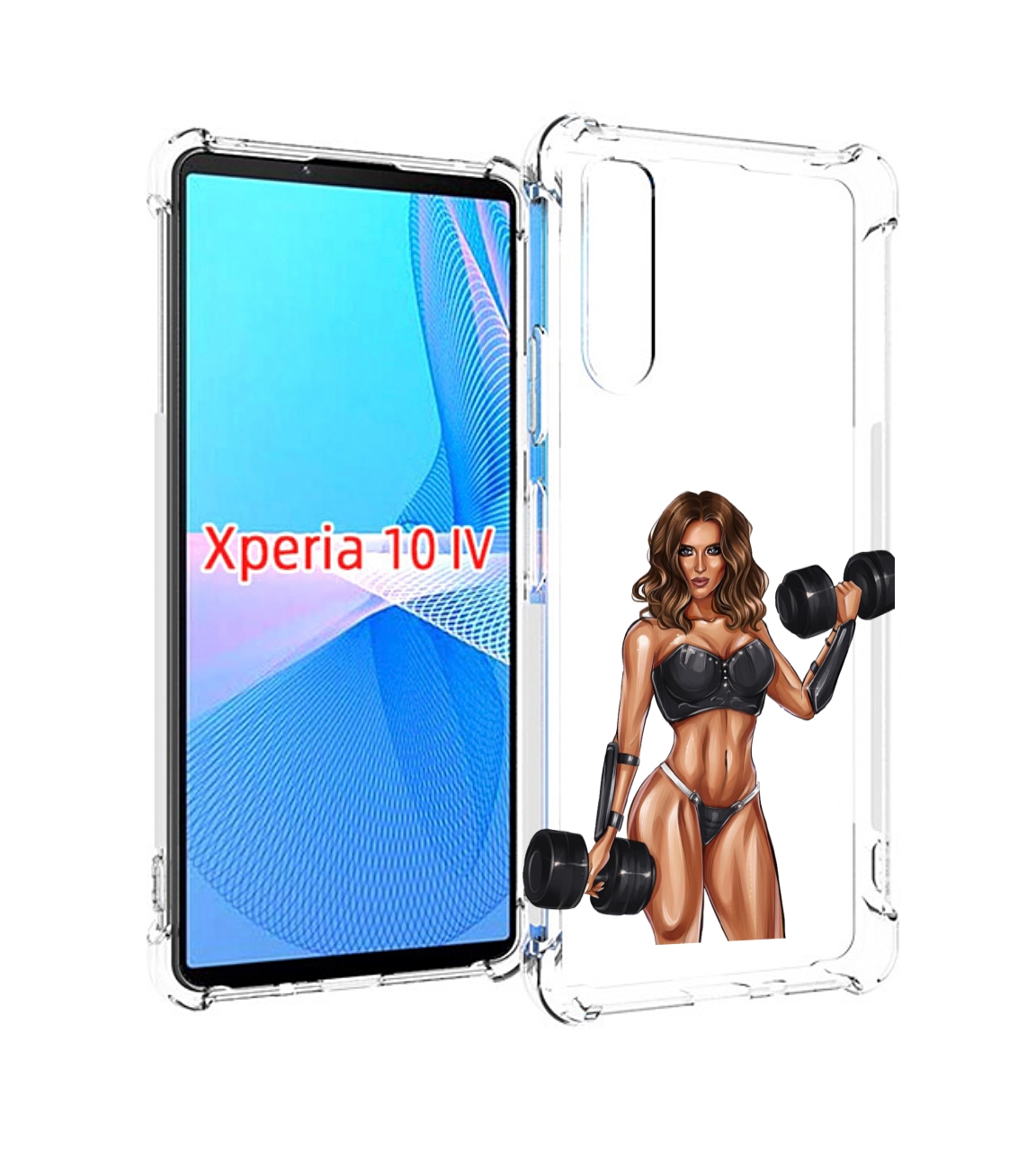 

Чехол MyPads девушка с гантелями спорт женский для Sony Xperia 10 IV (10-4), Прозрачный, Tocco